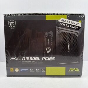 New MSI MAG A1250GL PCIe5 750W Power Supply Full Modular ATX 3.1 & PCIe 5.1